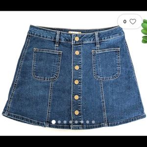 Denim Button Down High Waist Jean skirt